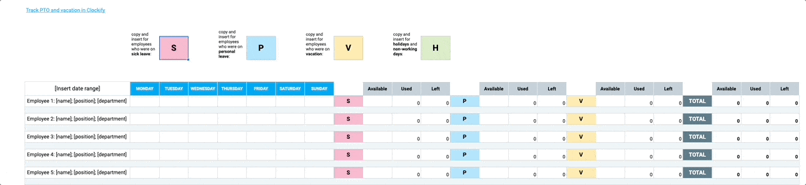 How to use Weekly traditional template