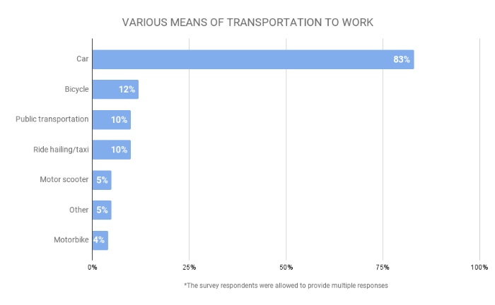 VARIOUS MEANS OF TRANSPORTATION TO WORK Modes of transportation in the USA