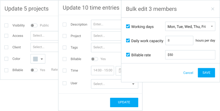 Extra features Bulk edit