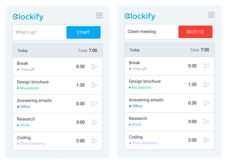 Firefox time tracking extension - start timer