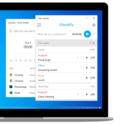 Clockify Mac and Windows time tracking desktop app