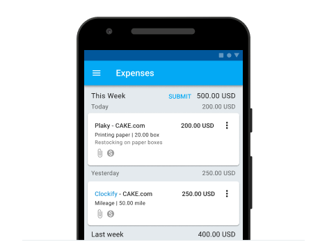 Mobile expense recording