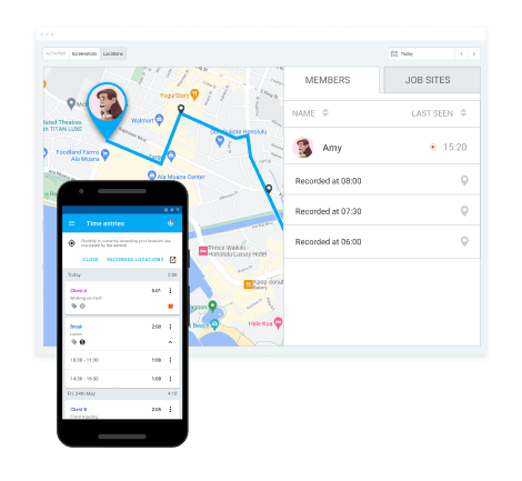 Location feature - map showing user daily routes