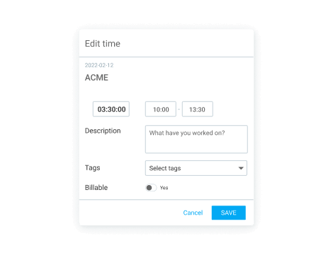 Timesheet feature - adding detailed to time entries
