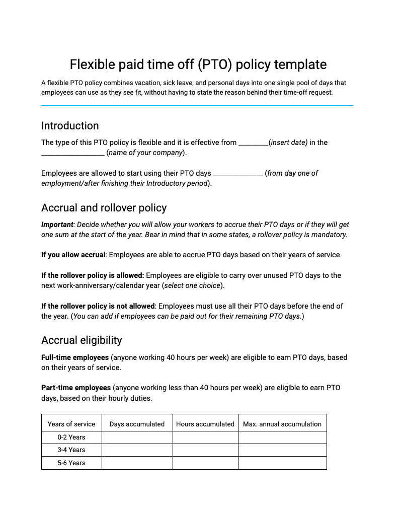 Company Vacation Policy Examples Company Vacation Policy Examples
